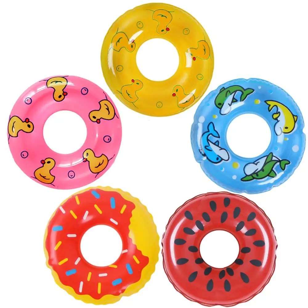Doll Accessories 2 Pcs / 5 Pcs Mini Doll Swimming Buoy Ring Toys Mix Styles Summer Bathing Float Lifebelt for Barbie Doll