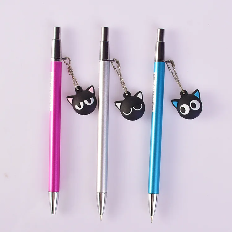 30 шт./лот мультфильм кошка пресс механический карандаш металлический карандаш автоматическая ручка для детей подарок школьные