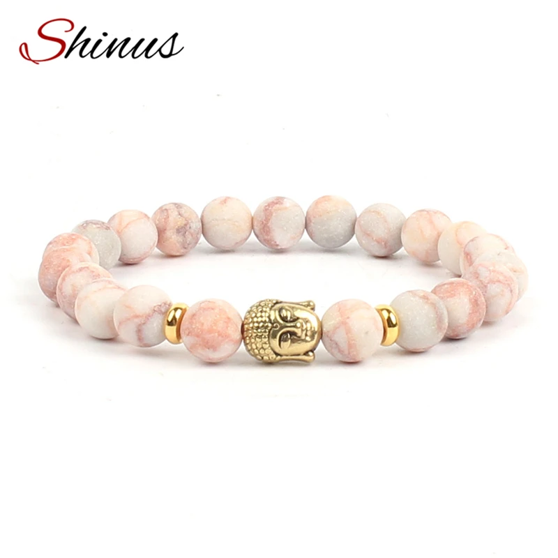 

Shinus Jewelry Women Bracelets Strand Bracelet Beaded Diy Bijoux Charm Bracelet With Gold Plated Buddha Vintage Bangles KSB1067