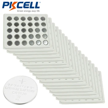 

500Pcs/lot CR1620 1620 ECR1620 Button Cell Watch Coin Battery cr1620 3V PKCELL Lithium Coin Battery