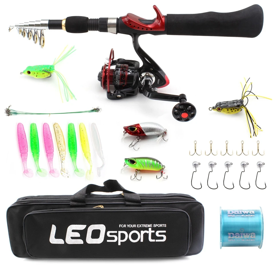 Bolsa de Viagem Telescópica Mini Pesca Rod Linha Reel Combo Kit Completo Engrenagem Spinning Pesqueiro Lures Ganchos 1.65 m 3 Varas de pescar