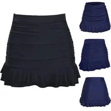 Высокое качество, женское бикини с юбкой, с высокой талией, гофрированный низ, с оборками, купальник, закрывающий низ, бикини для купания, горячая распродажа