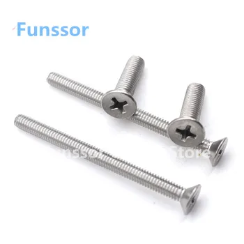 

Funssor 100PCS/lot 304 stainless steel M3X4MM-M3X50MM flat head screws cross countersunk head screw For DIY Prusa 3D Printer
