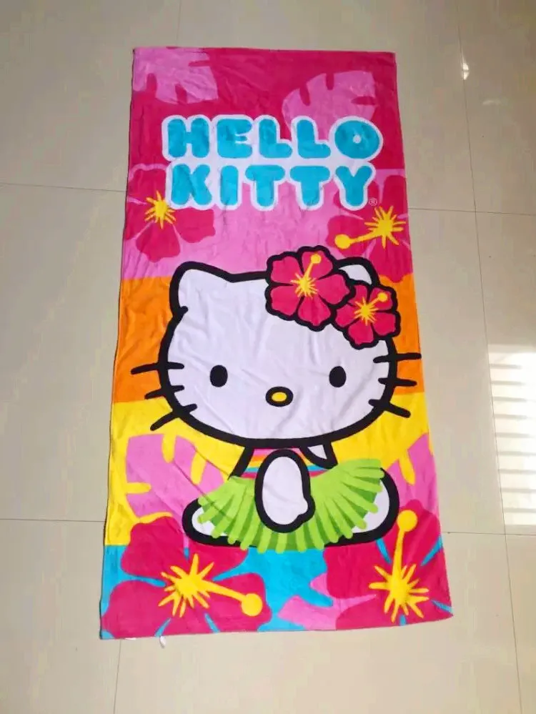 2 стиля, 75*150 см, мультяшное Полотенце hello kitty, детское банное полотенце, детское пляжное банное полотенце, мультяшное бикини принцессы для девочек