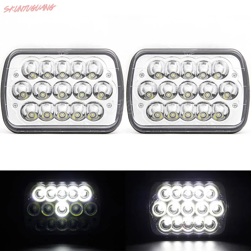 2 шт. 5x7 дюймов светодиодный фар 6x7 &quotпрямоугольный Offroad Trucklight Высокая ближнего