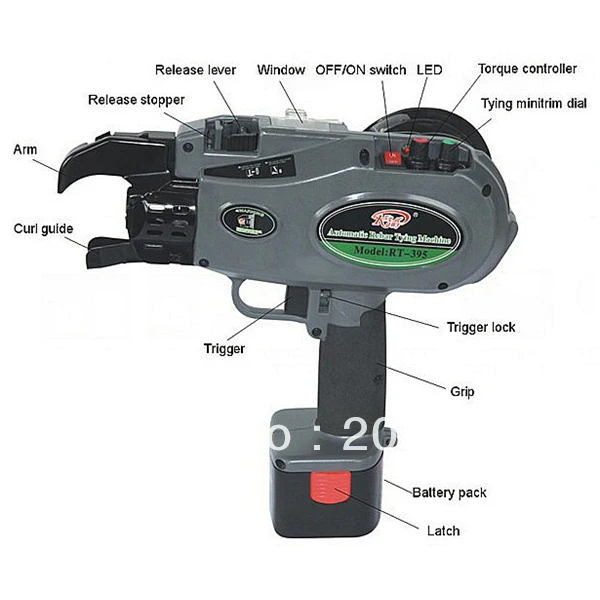 

With Video Free Shipping Electric Rebar Tying Tools RT-395 Automatic Rebar Tying Machine Battery Rebar Tying Tool CE Approved