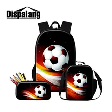 Dispalang Dropshipping Soccerl Backpack and Cooler Lunch Sack Bag for Boy Foot Ball Printed School Bag for Children Pencil Case dispalang violin print school backpack for girls thermal lunch sack bag for children kids insulated cooler bag bookbag michilas
