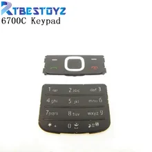 Для Nokia 6700 классический корпус клавиатура мобильный телефон 6700C клавиатура замена золотой серебряный черный клавиатура с русским шрифтом Новинка
