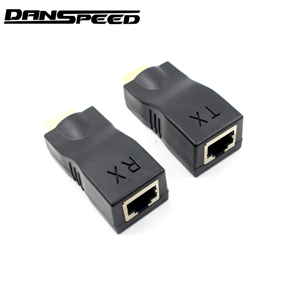 

DANSPEED 2pcs HDMI to RJ45 Cat5e/6 CAT5E CAT6 UTP LAN Ethernet HDMI Extender Transmitter Repeater 1080P For HDTV