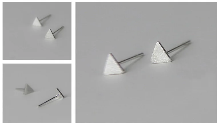 925 пробы серебряные минималистичные треугольные геометрические серьги-гвоздики для женщин 925 модные серьги ювелирные изделия