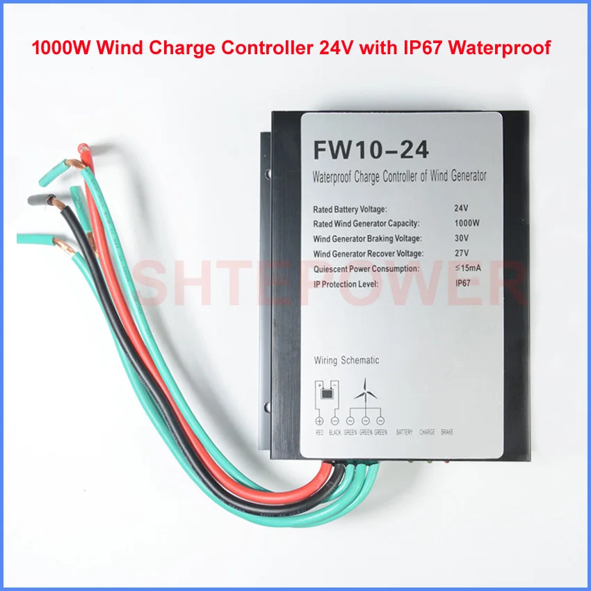 1kw 1000 Вт ветрогенератор Контроллер заряда Регулятор 24v 48v типа с IP67 водонепроницаемой функцией