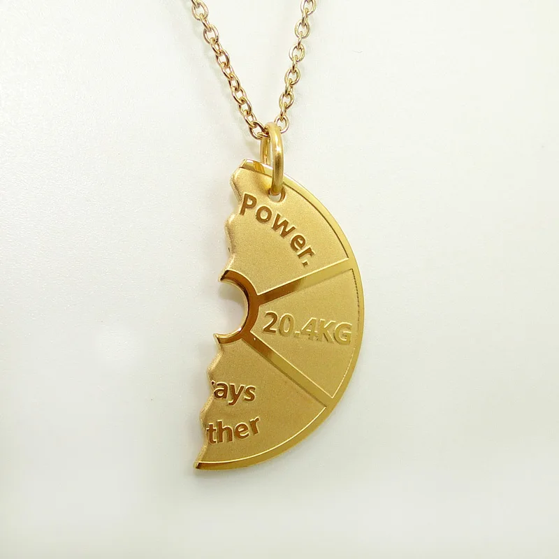 Couple Dumbbell Plate Pendant 4