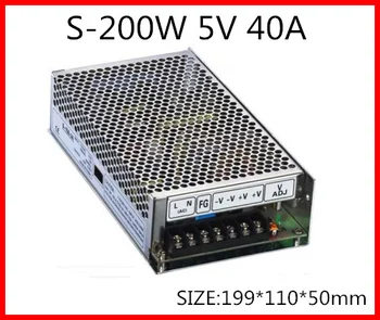 

200W 5V 40A Single Output Switching power supply for Monitor Display LED Strip light AC-DC S-200-5