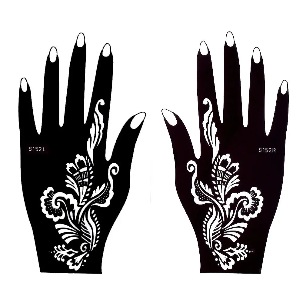 Glaryyears 32 Disegni 1 Paia Mani Henna Stencil Glitter Colori Glaryyears 32 Disegni 1 Paia Mani Henna Stencil Glitter Colori Pasta Disegno Tatuaggio Template Mehndi Arabo Indiano Mani Stencil in Glaryyears 32 Disegni 1