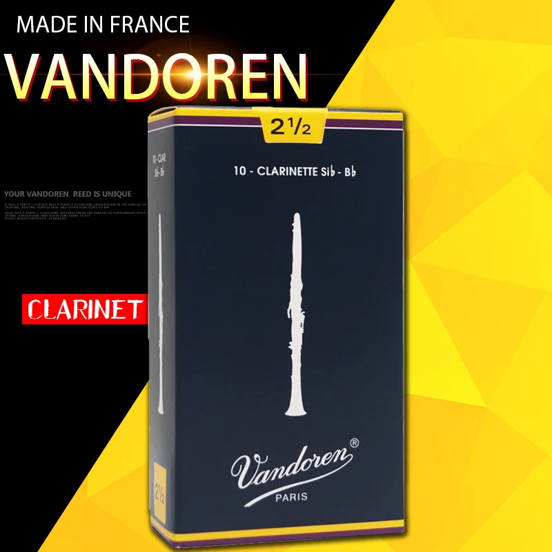 Prezzo Originale Francia Vandoren Tradizionale Bb Clarinetto blu scatola Ance Canna per Clarinetto Resistenza 2.0 #2.5 #3.0 #3.5 # Scatola di 10