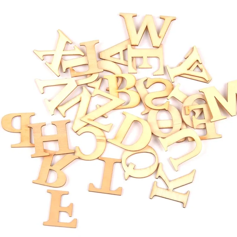 26Pcs/set DIY Wooden Alphabet Letter Embellishments Crafts Scrapbooking