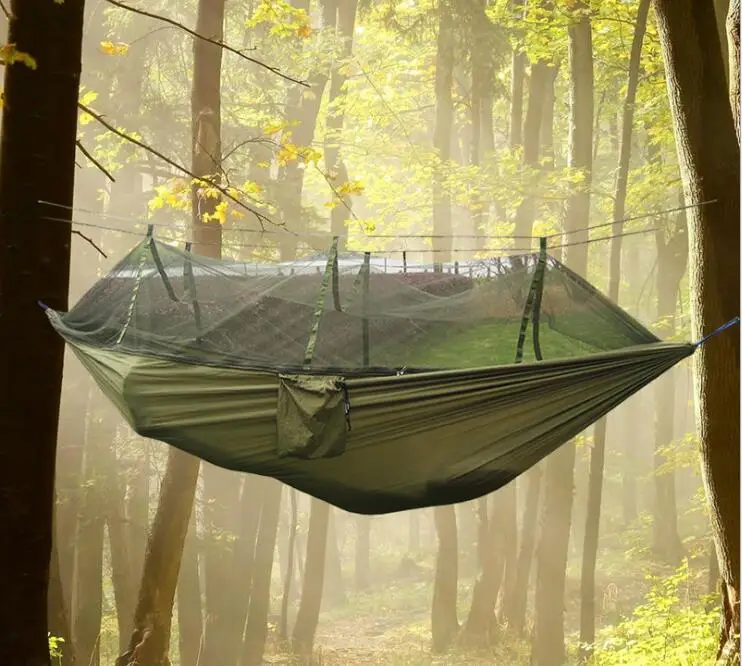 

210t Taffeta outdoor parachute cloth hammock nets double hammock military regulations air tent