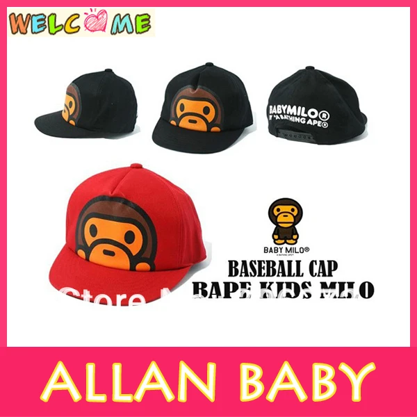 Hot Baby Milo Bape Hat Kids Cute Accessoires Tête a bathing ape Coton Hip Cap