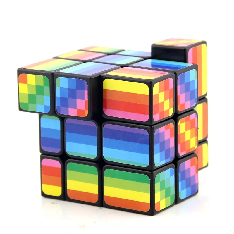 FanXin Радуга зеркальный куб 3x3 зеркало в форме сердца, с бантом; оригинальная детская головоломка, волшебный куб, безопасный АБС с мячом Развивающие игрушки для детей