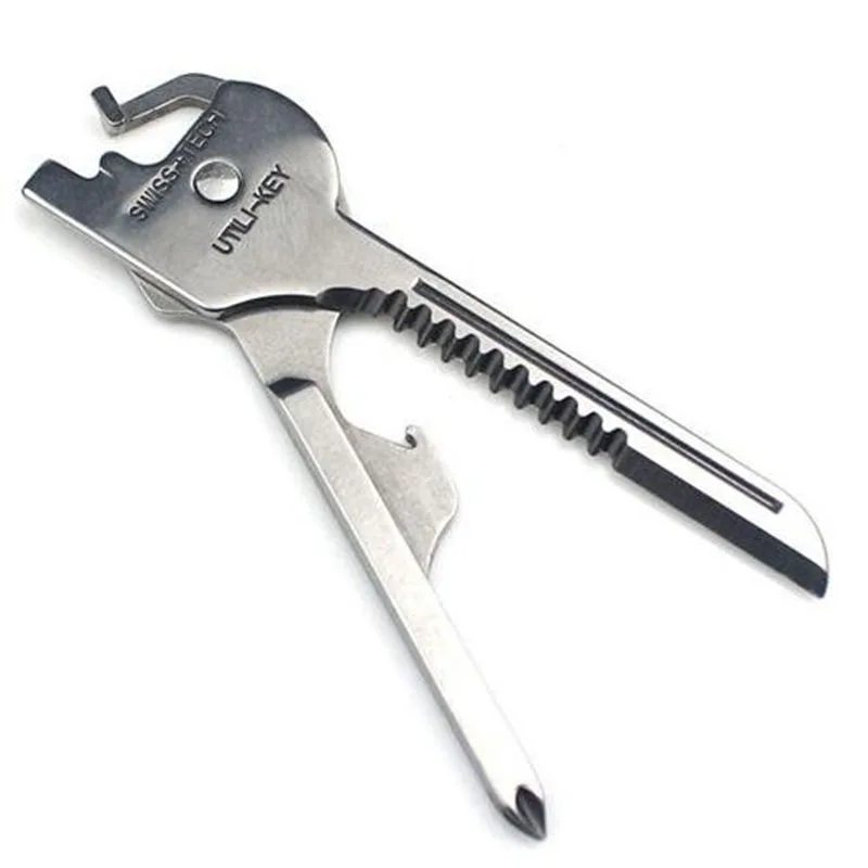 Új 6 az 1-ben Utili-Key Mini multitool kulcstartó kulcstartó kemping túlélési mentő zseb fogóval