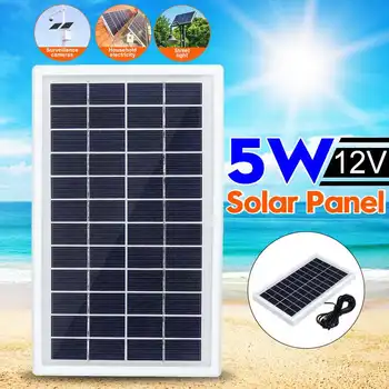

Outdoor Solar Panel 5W 12V Solar Charger Panel +3 Meter DC Cabel Climbing Fast Charger Polysilicon Tablet Solar Generator Travel