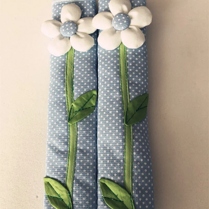 

2PCS Pastoral Flower Polka Dot Door/Refrigerator Handle Cover Fridge Door Handle Gloves Home Decor Kitchen Accessories