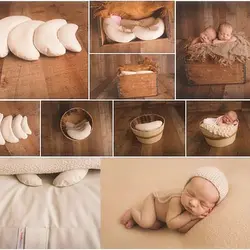 2019 Луна форма новорожденный позирует Детская фотография Реквизит Подушка 3 шт./компл. Детские подушки милые новорожденные реквизит подушка