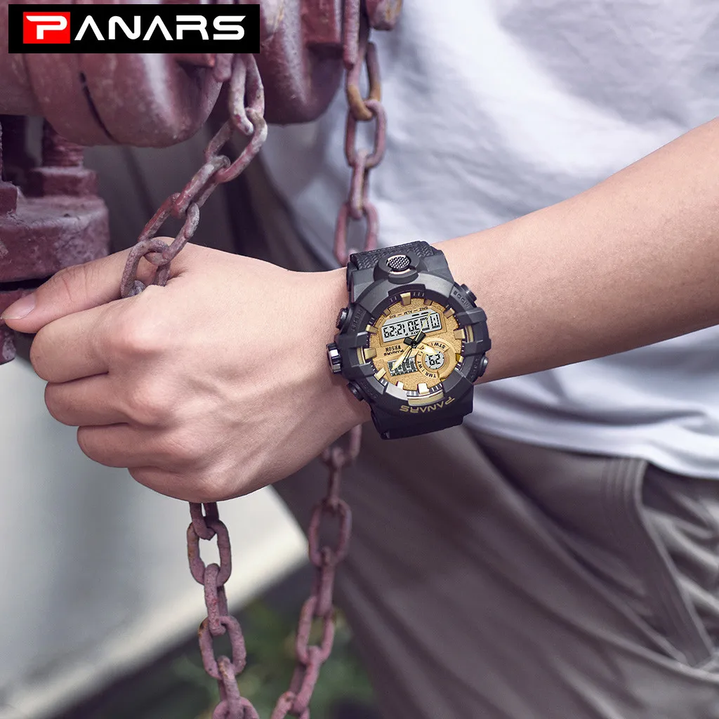 Трендовые мужские анти-осенние многофункциональные светящиеся спортивные часы с большим экраном электронные цифровые часы подарки мужские наручные светящиеся часы