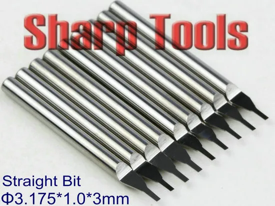 

3.175mm Single Flute Wood Router Bit Straight Mill Cutter Tools CED 0.8-3.0mm Parallel Carbide CNC PCB Milling Cutter Bits