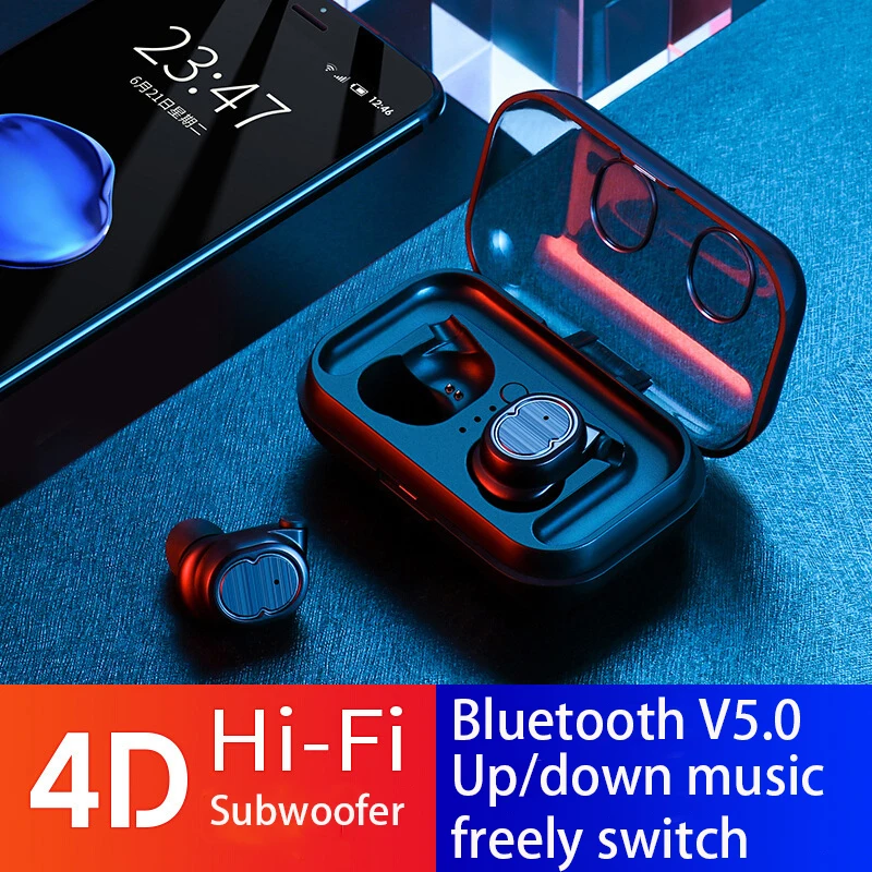 

KAYINUO TWS-8 Wireless In-Ear Bluetooth 5.0 Headsets Touch Key Control Earphones IPX5 waterproof Mini Sport Earphones