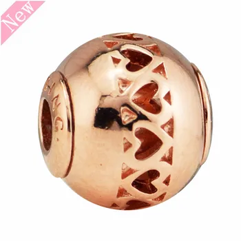 

Brand Rose Openwork Lace Heart Caring ESSENCE Charm Beads DIY Fit PANDORA ESSENCE COLLECTION Bracelets for Jewelry Making FE017R