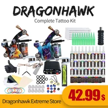 Полный комплект татуировки пулемёты Иглы Начинающий набор чернил Набор тату источник питания