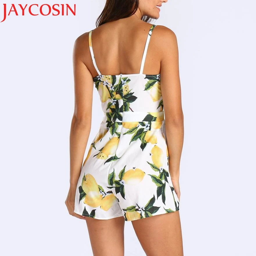 

NEW Arrival Women Sleeveless Floral Print Playsuit sexy Causal Jumpsuit 3.19