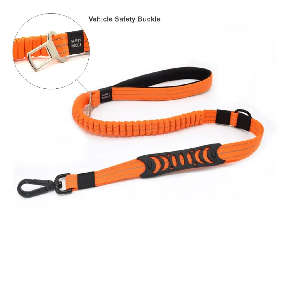 retrattile Bungee con fibbia di sicurezza per auto assorbente riflettente guinzaglio per cani resistente agli urti Guinzaglio per cani