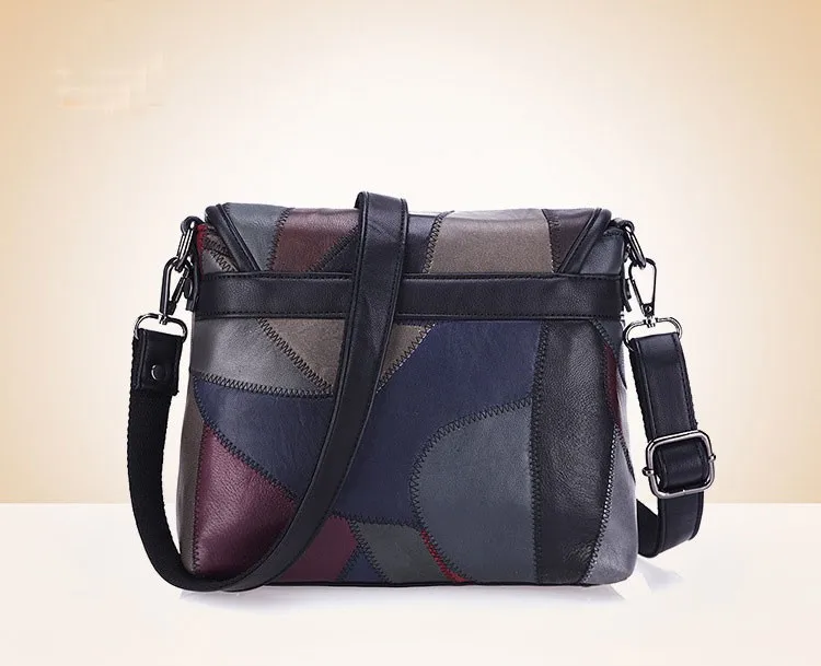 Новая Лоскутная женская сумка из натуральной кожи, сумки-мессенджеры с заклепками, сумки через плечо, модные дизайнерские сумки, сумка на плечо, сумка 201959