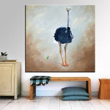 

Canvas painting Hand painted ostrich custom size 48x48 inches