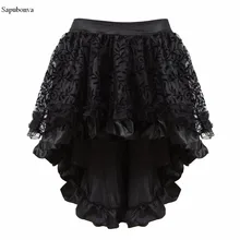 Sapubonva Многослойные кружевные викторианские Бурлеск костюмы Готический стимпанк Одежда гофрированная шифоновая юбка для женщин соответствующий корсет
