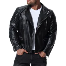 Новая мужская Высококачественная Кожаная Мотоциклетная велосипедные куртки приталенная куртка дропшиппинг Повседневная Верхняя одежда на молнии мужская брендовая одежда
