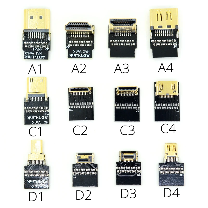 Кабель Micro HDMI (тип D) к A) Mini C) 5 см 10 20 30 50 100 угол передачи аудио 4K 60 Гц D3|Компьютерные