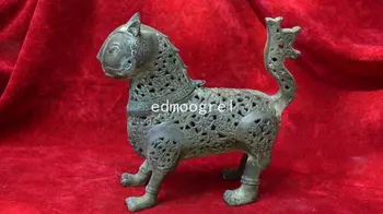 

Old QingDyansty Tibet Bronze beast carved carved incense burner statue,best collection&adornment,free shipping