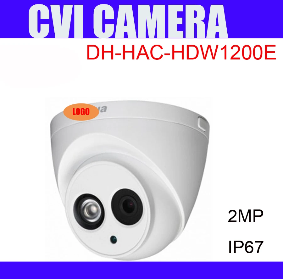 2MP DH HAC HDW1200E HDCVI купольная камера безопасности сетевая IP67 IR 50m веб cctv с логотипом