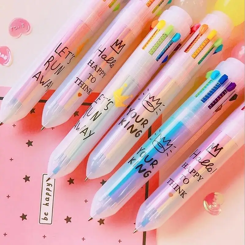 

0.5mm 10 Color Cute Magic Fairy Ballpoint Pen Colorful Sand Pen Office School Supplies Pens Pencils Writing Supplies