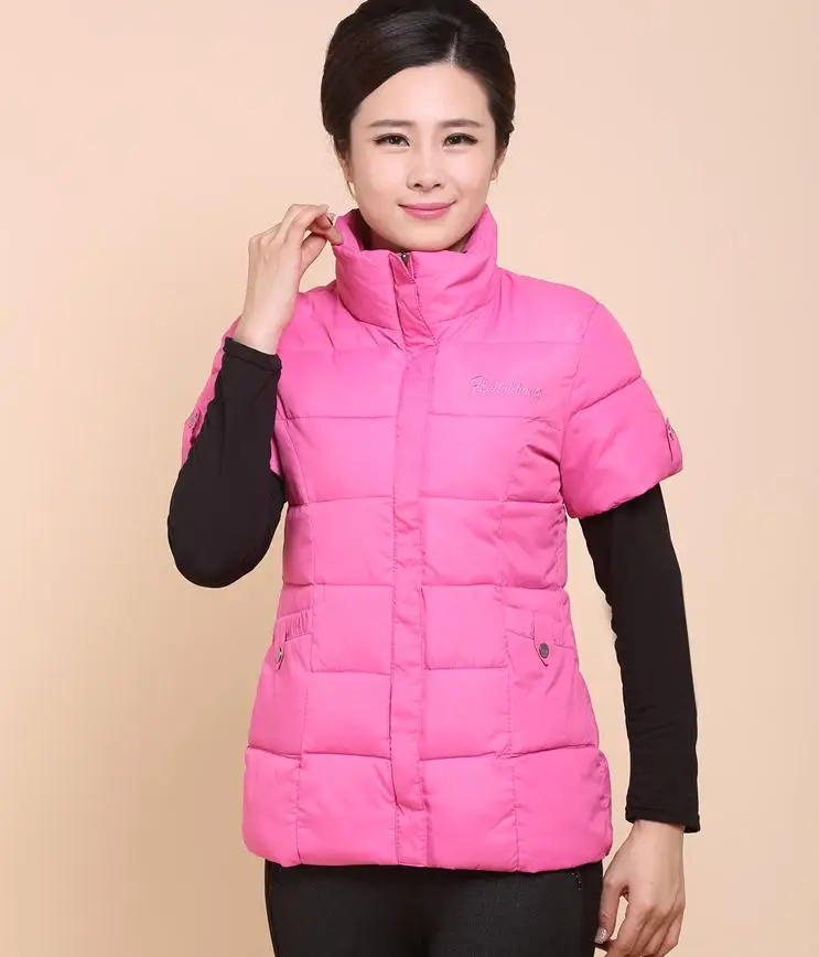 

Women Autumn Plus Size Cardigan Zip Thick Down Waistcoat Female Solid Winter Oversized Warm Down Vest Lady Spring Down Jackets