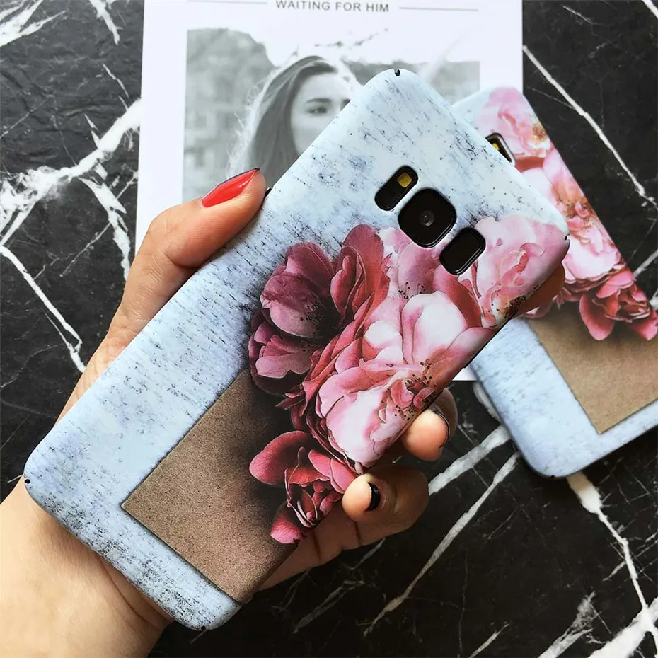 Phone Cases For Samsung Galaxy S8 S7 Edge Case Luxury Floral PC Cover Protective Case For Samsung Galaxy S7 S8 Plus Note 8 Coque (1)