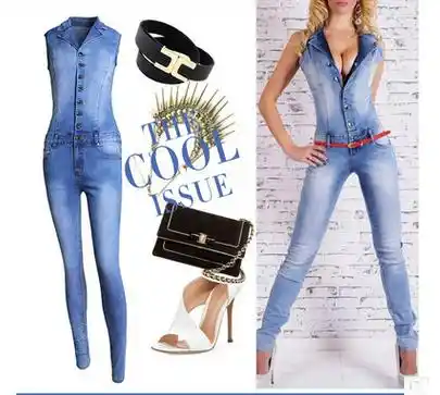 Женские комбинезоны catsuit джинсовые брюки длинные женские сексуальные джинсы