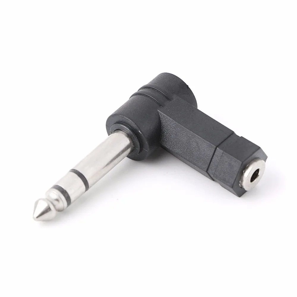 

3.5mm Female Jack to 6.35mm Male Jack Right Angled Plug Headphone Audio Adapter