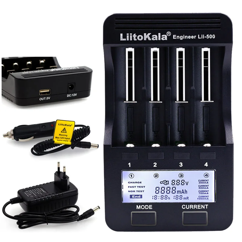 LiitoKala Lii-PD4 Lii-S6 Lii500s зарядное устройство для 18650 26650 21700 AA AAA 18350 V/3,7 V/3,2 V/1,2 V/1,5 V литиевая NiMH батарея - Цвет: Lii-500 Charger