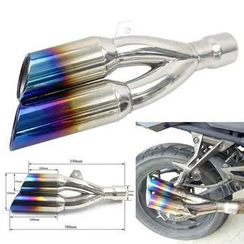 

Dual Hole Motorcycle Exhaust Motorcycle Db Killer Colorful Pipe 51mm for BMW