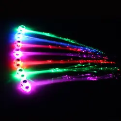 4 шт. красочные светодиодный свет оплетки световой шпильки мигает волоконно-оптических волосы заплетены для рождественской вечеринки