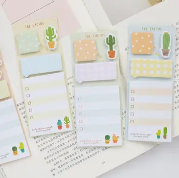 

Cute Cactus Sticky Notes Stationery Kawaii Stickers Paper Memo pads Stationery